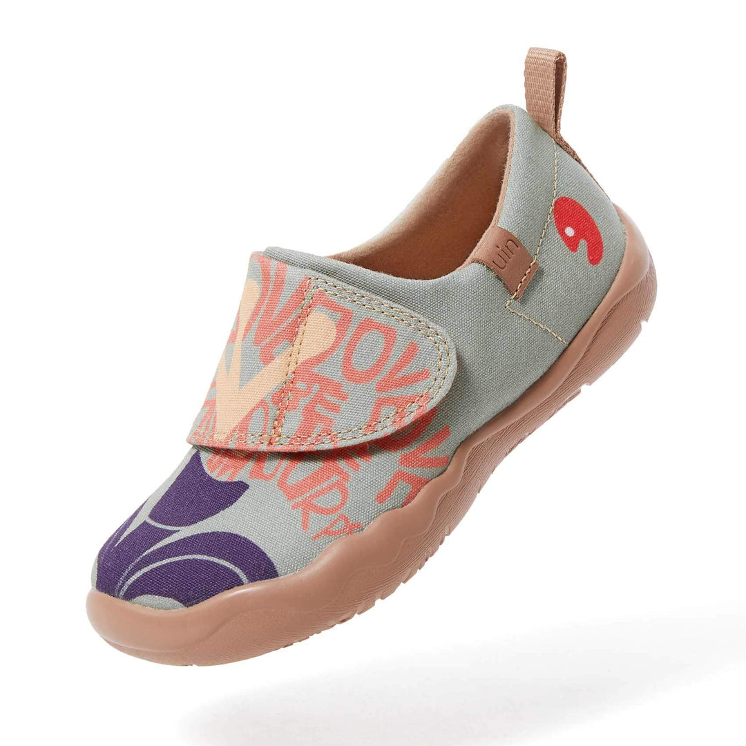 UIN Footwear Kids Flowers of Hope Kids Canvas loafers