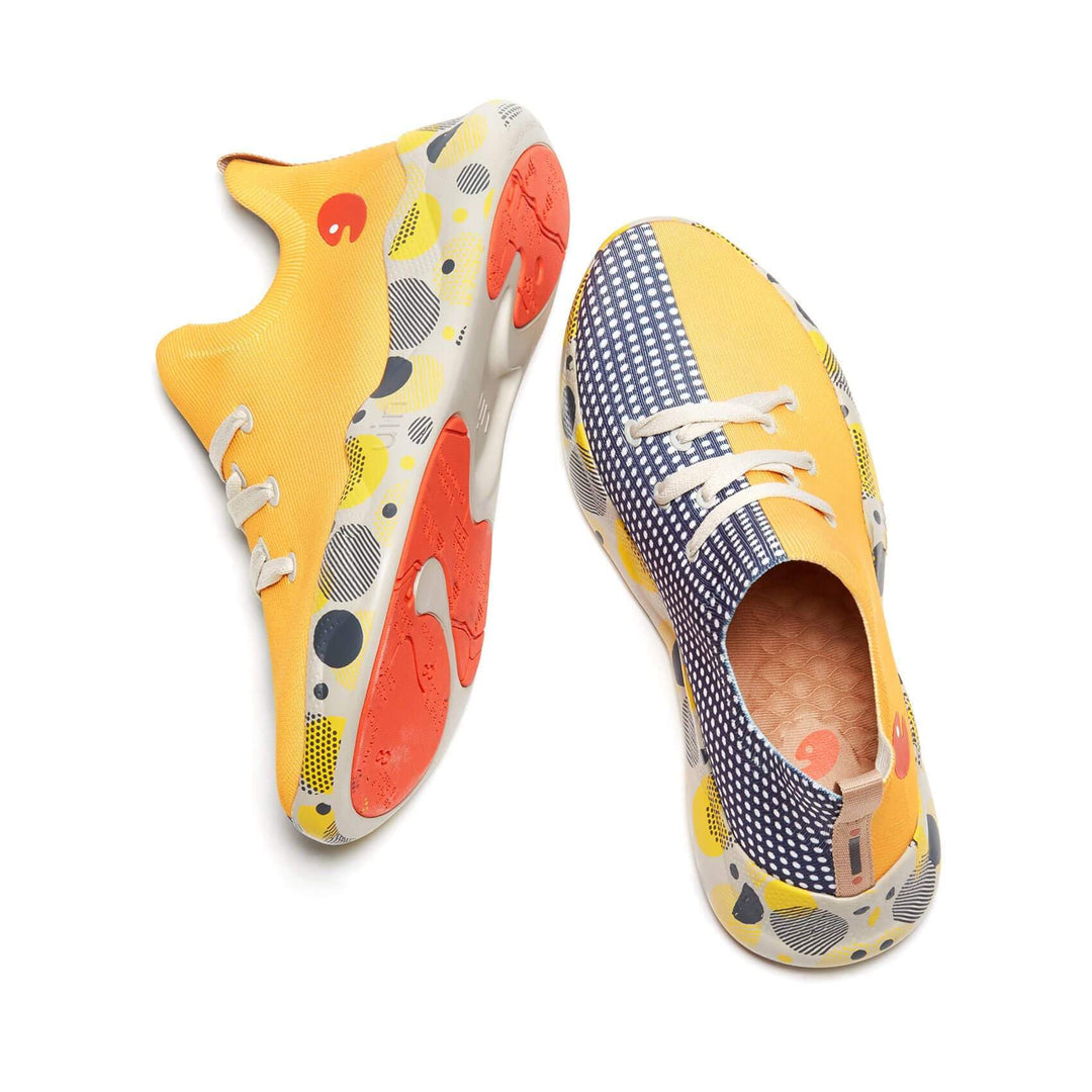 UIN Footwear Kids Grey & Yellow Mijas Kids Canvas loafers