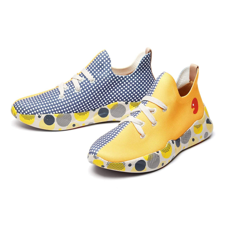 UIN Footwear Kids Grey & Yellow Mijas Kids Canvas loafers