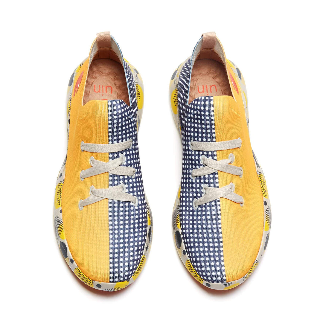 UIN Footwear Kid Grey & Yellow Mijas Kid Canvas loafers