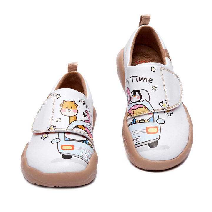 UIN Footwear Kids Happy Bus -White Toledo II Kids Canvas loafers