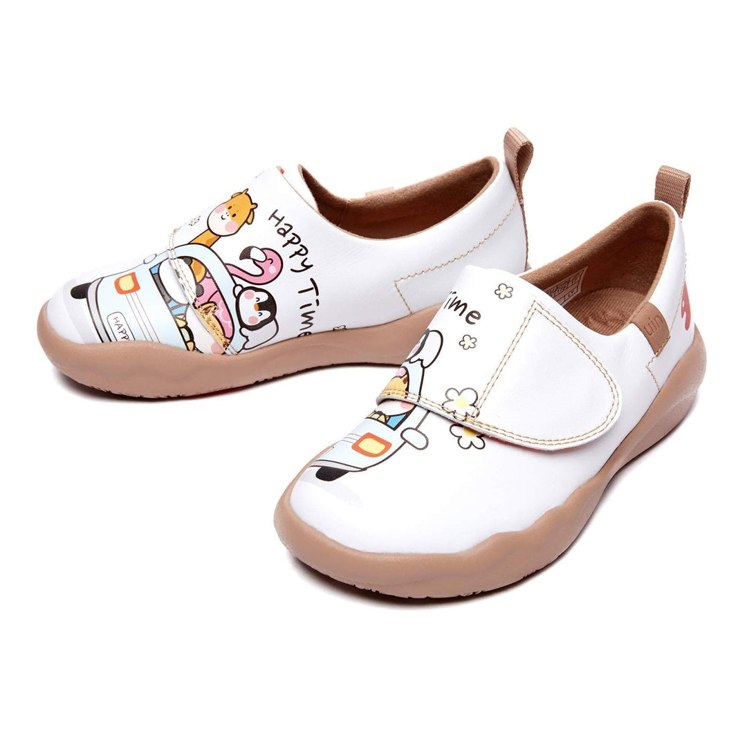 UIN Footwear Kid Happy Bus -White Toledo II Kid Canvas loafers