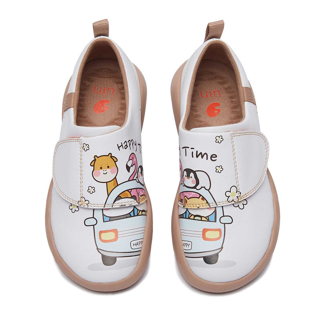 UIN Footwear Kid Happy Bus -White Toledo II Kid Canvas loafers