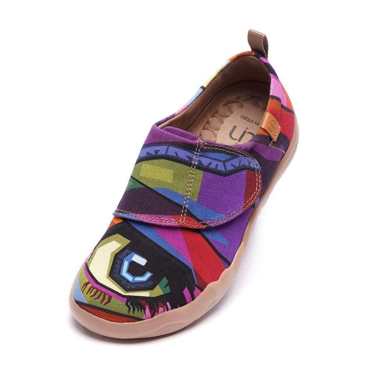 UIN Footwear Kids -Looking at You- Modern Art Painted Kids Casual Shoes Canvas loafers