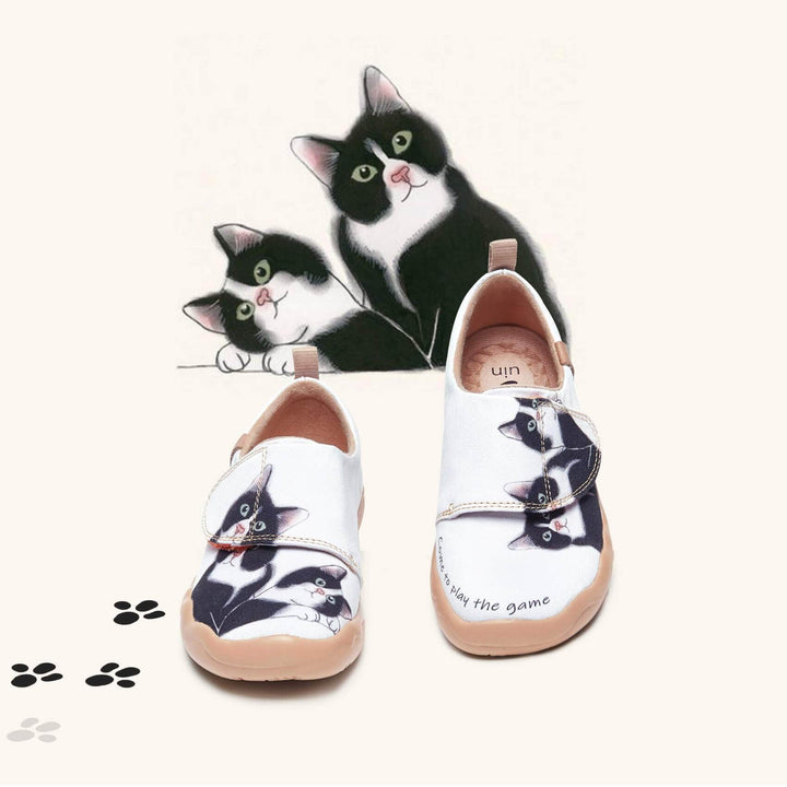 UIN Footwear Kid Milky Kitty Kid Canvas loafers