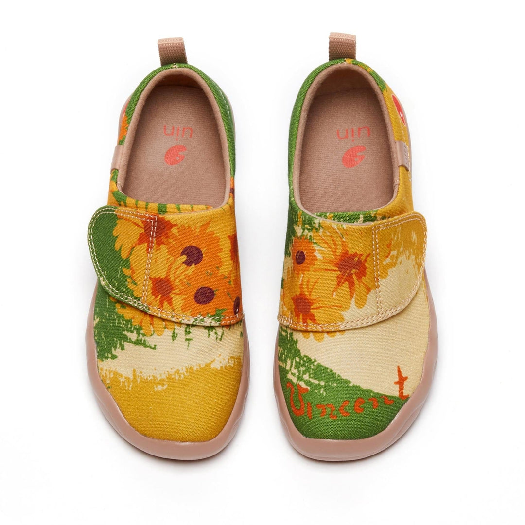 UIN Footwear Kids Van Gogh Sunflowers V5 Kids Canvas loafers