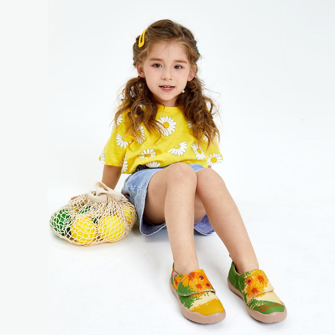 UIN Footwear Kids Van Gogh Sunflowers V5 Kids Canvas loafers