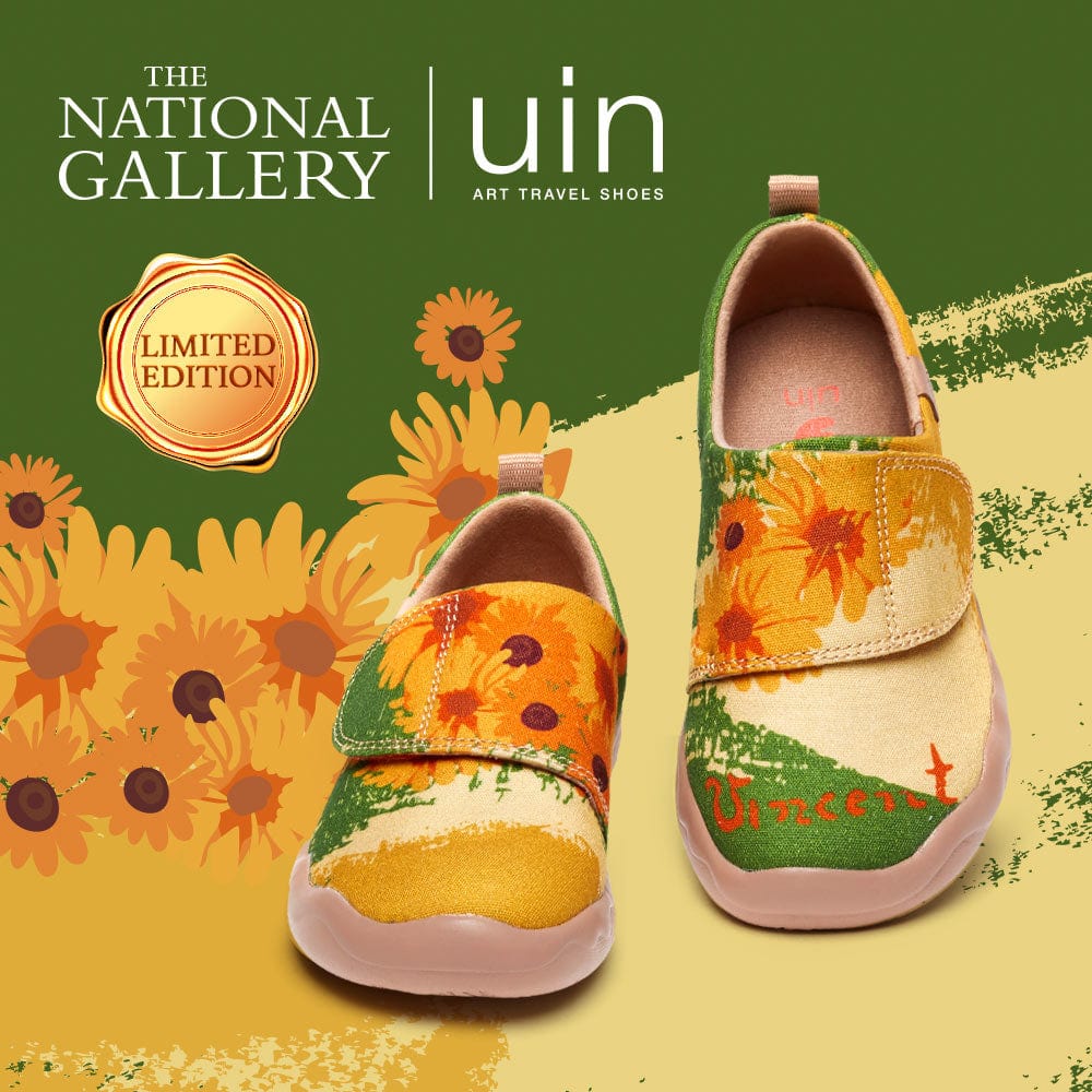 UIN Footwear Kids Van Gogh Sunflowers V5 Kids Canvas loafers