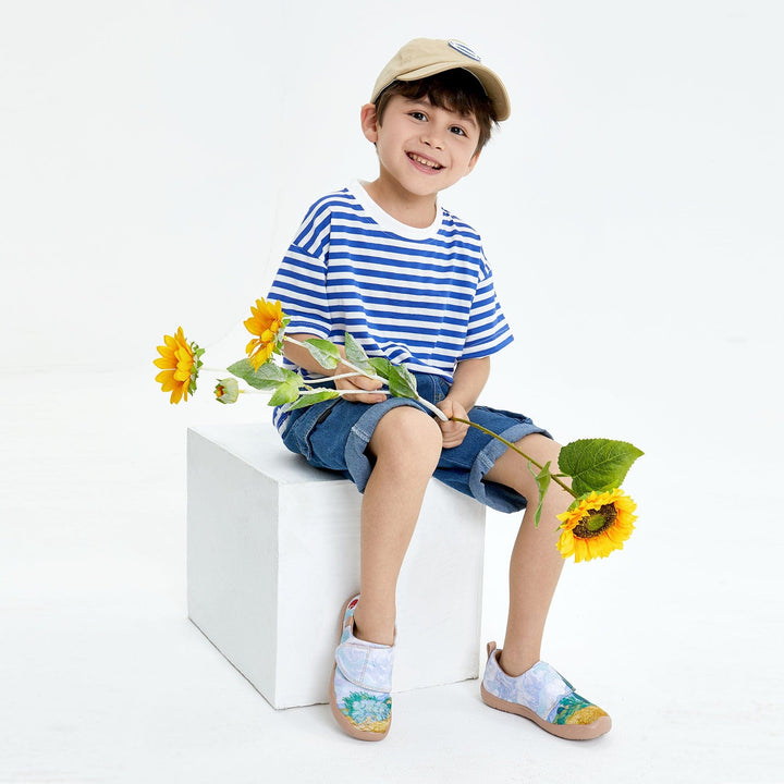 UIN Footwear Kids Van Gogh Wheatfield with Cypresses Kids Canvas loafers