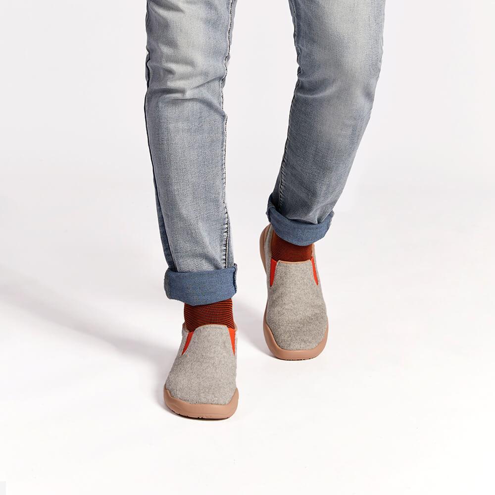 UIN Footwear Men Cuenca Light Grey Wool Men Canvas loafers