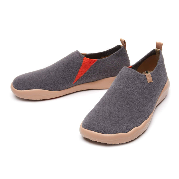 UIN Footwear Men Dimgray Knitted Wool Toledo II Canvas loafers