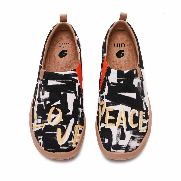 UIN Footwear Men Fight For Peace Canvas loafers