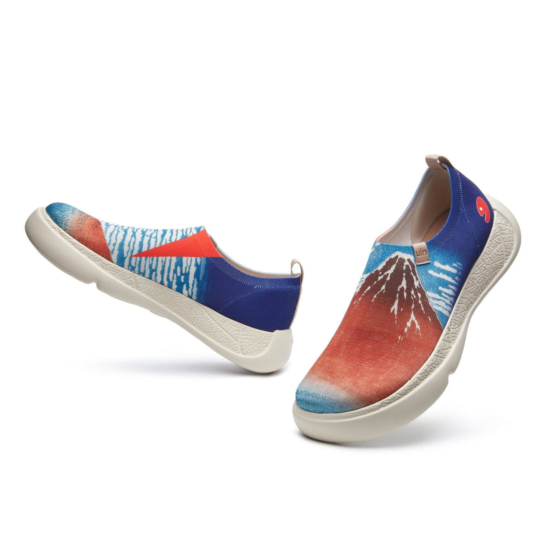 UIN Footwear Men Katsushika Hokusai Red Fuji 3 Toledo XII Men Canvas loafers