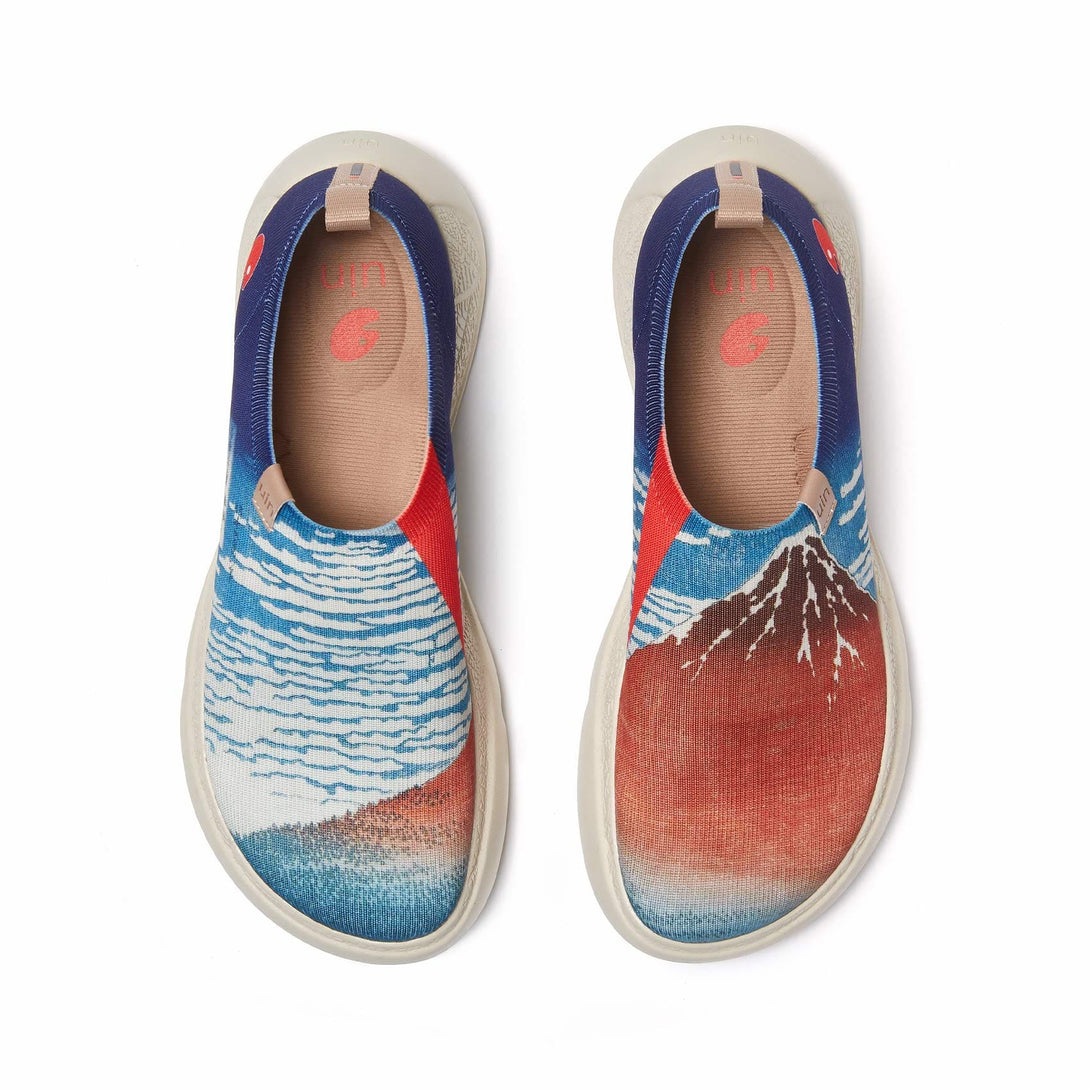 UIN Footwear Men Katsushika Hokusai Red Fuji 3 Toledo XII Men Canvas loafers