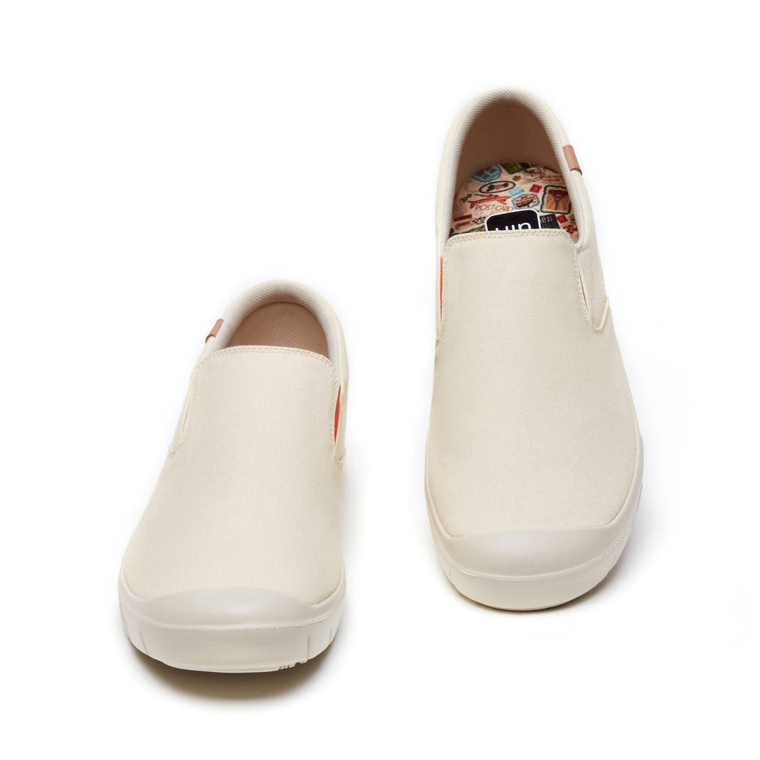 UIN Footwear Men Oat Milk Canvas Cadiz I Men Canvas loafers