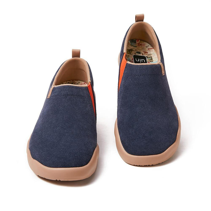 UIN Footwear Men (Pre-sale) Toledo II Deep Blue Cow Suede Men Canvas loafers