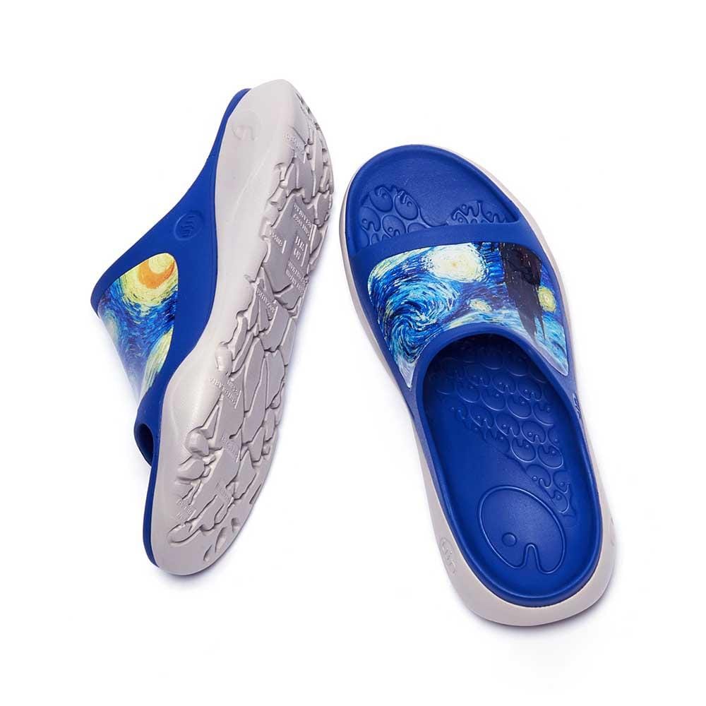 UIN Footwear Men Starry Night II Ibiza Slides Canvas loafers