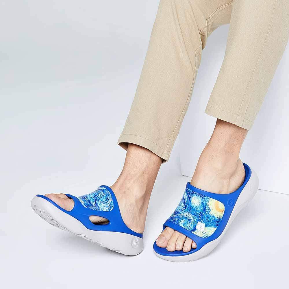 UIN Footwear Men Starry Night II Ibiza Slides Canvas loafers