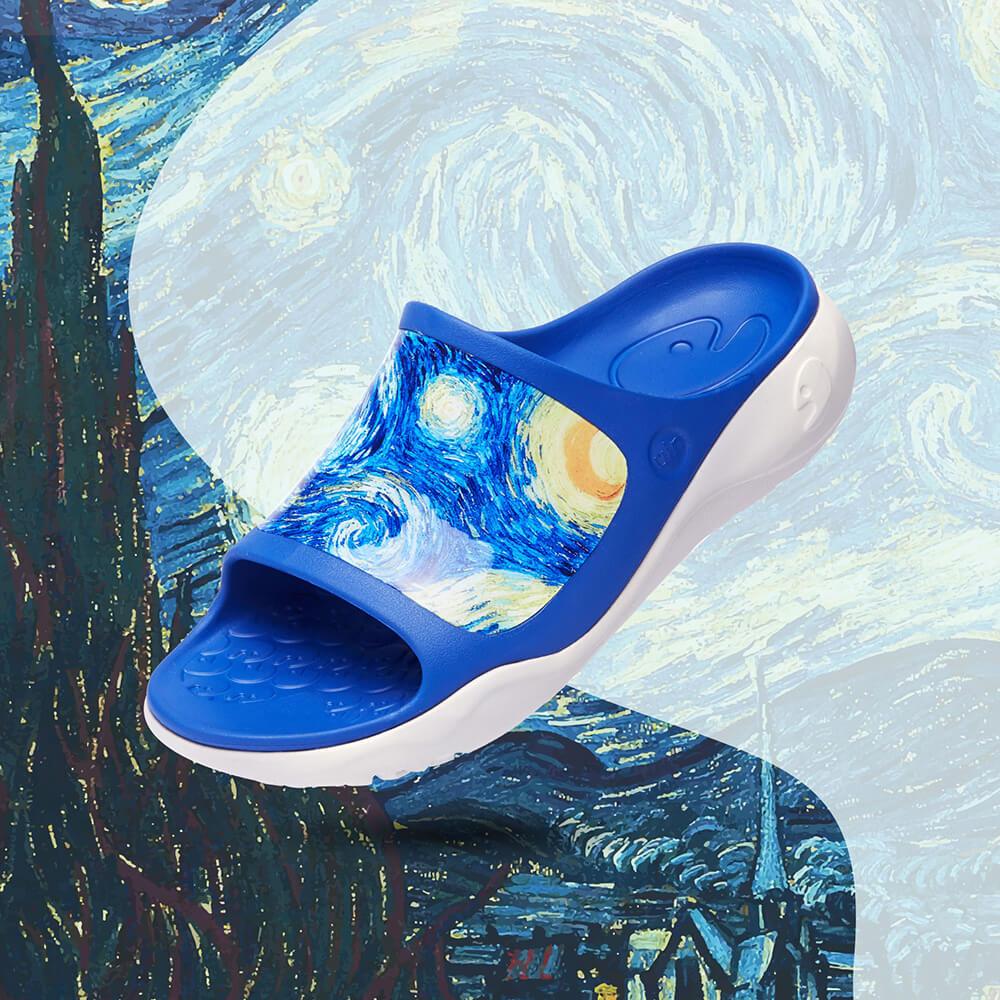 UIN Footwear Men Starry Night II Ibiza Slides Canvas loafers