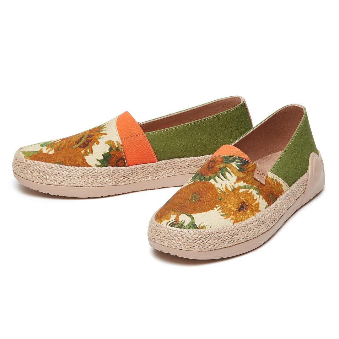 UIN Footwear Men Van Gogh Sunflowers Marbella I Men Canvas loafers