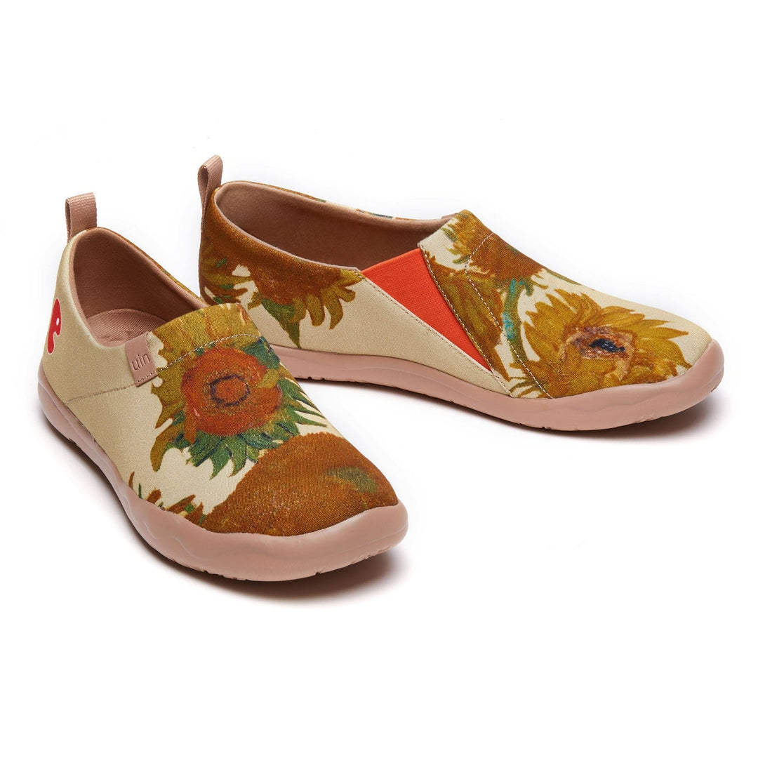 UIN Footwear Men Van Gogh Sunflowers Men Canvas loafers