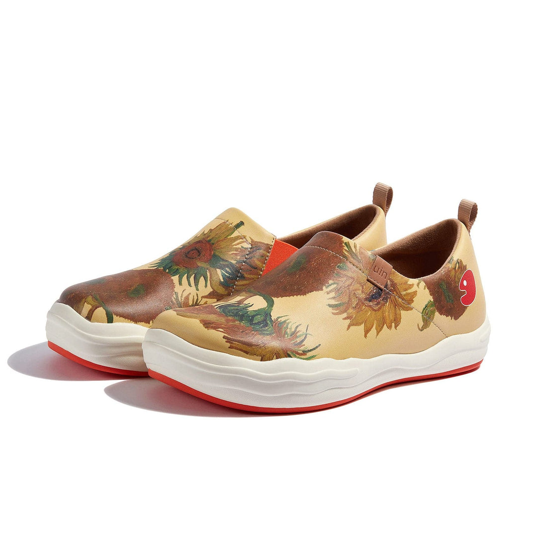 UIN Footwear Men Van Gogh Sunflowers Toledo VIII Men Canvas loafers