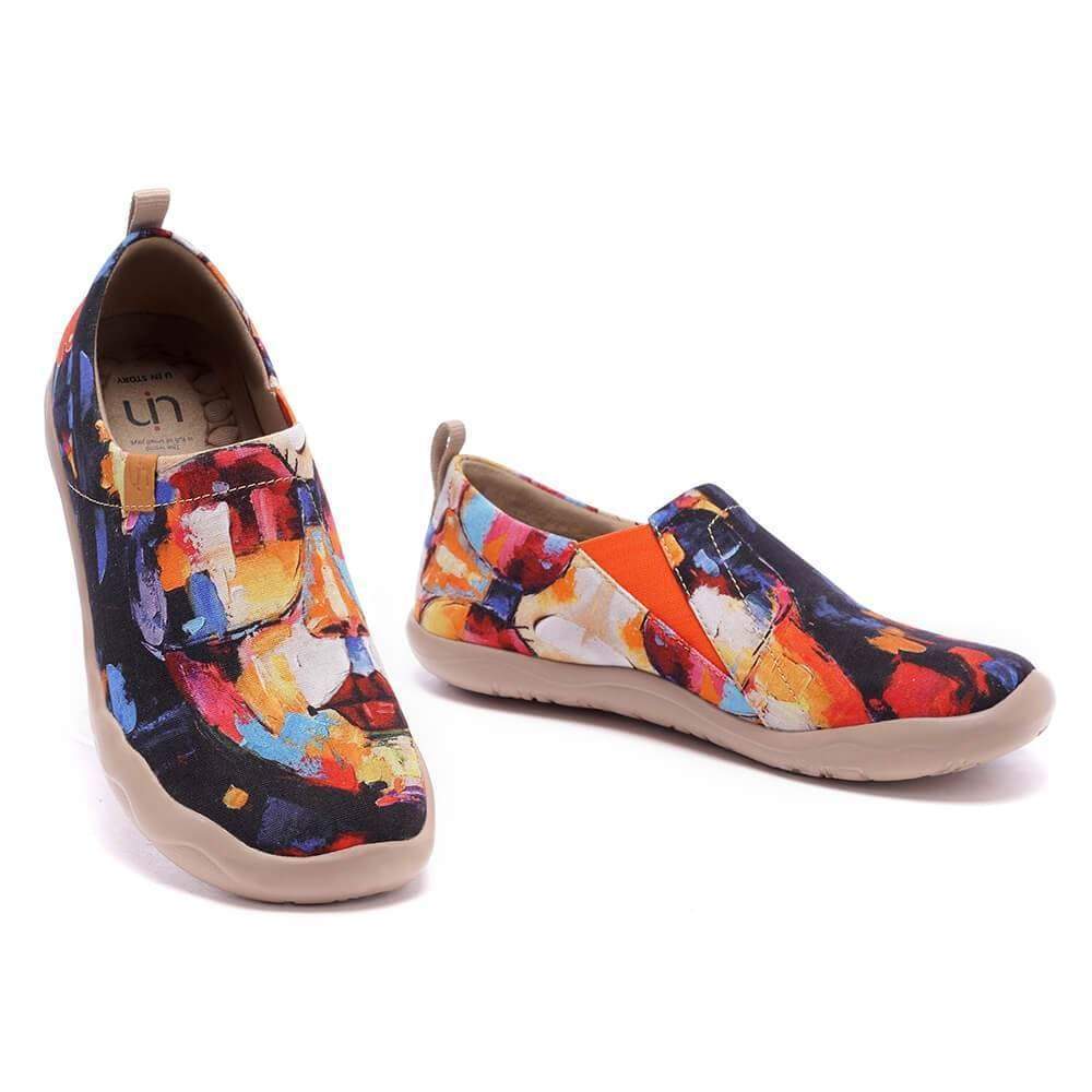 UIN Footwear Women Artwork in Progress Canvas loafers