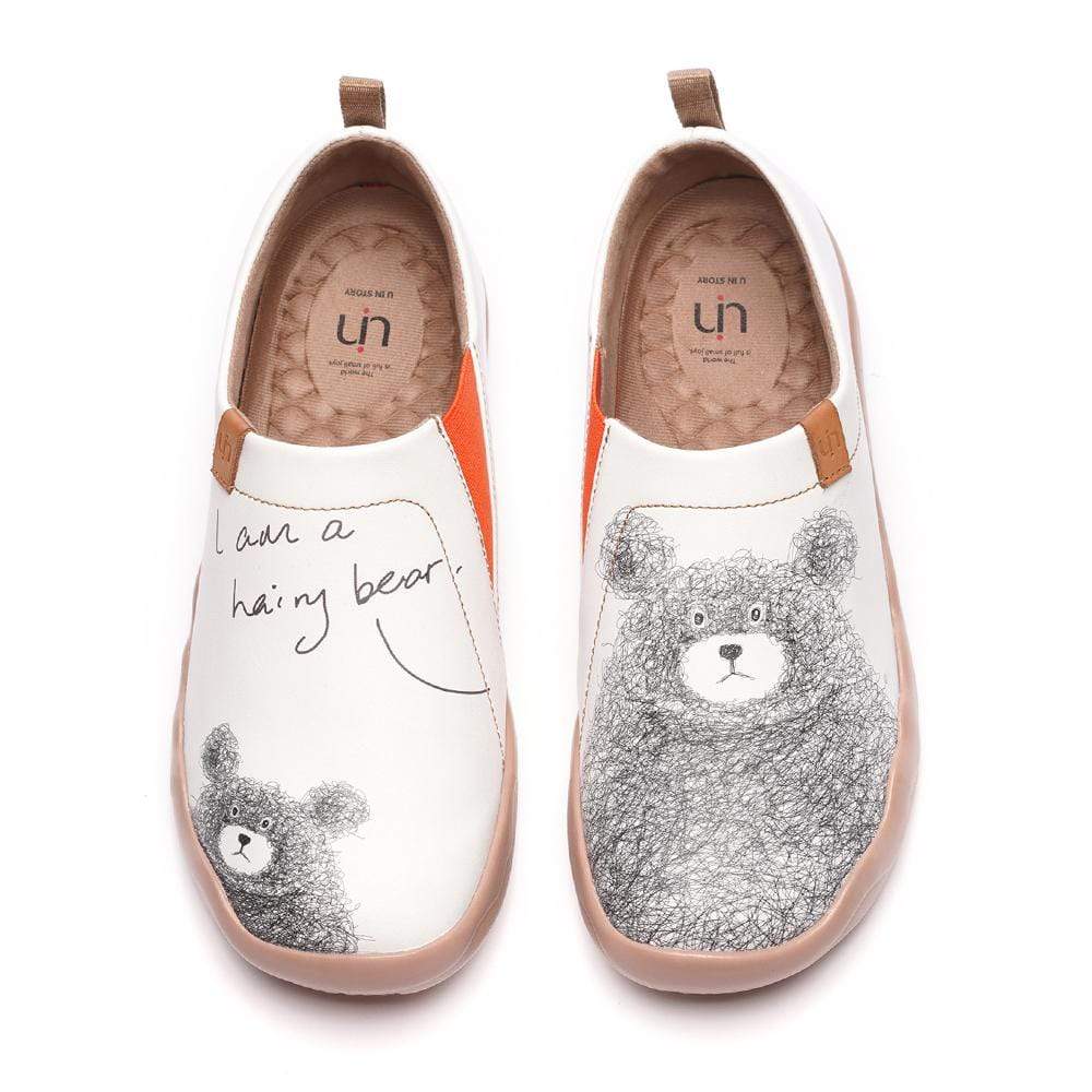 UIN Footwear Women -Be with You- Cute Bear Female Flat Shoes Canvas loafers