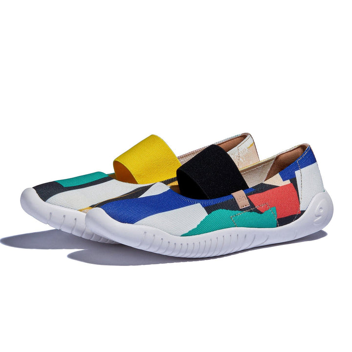 UIN Footwear Women Color Blocks Puzzle Menorca VI Women Canvas loafers