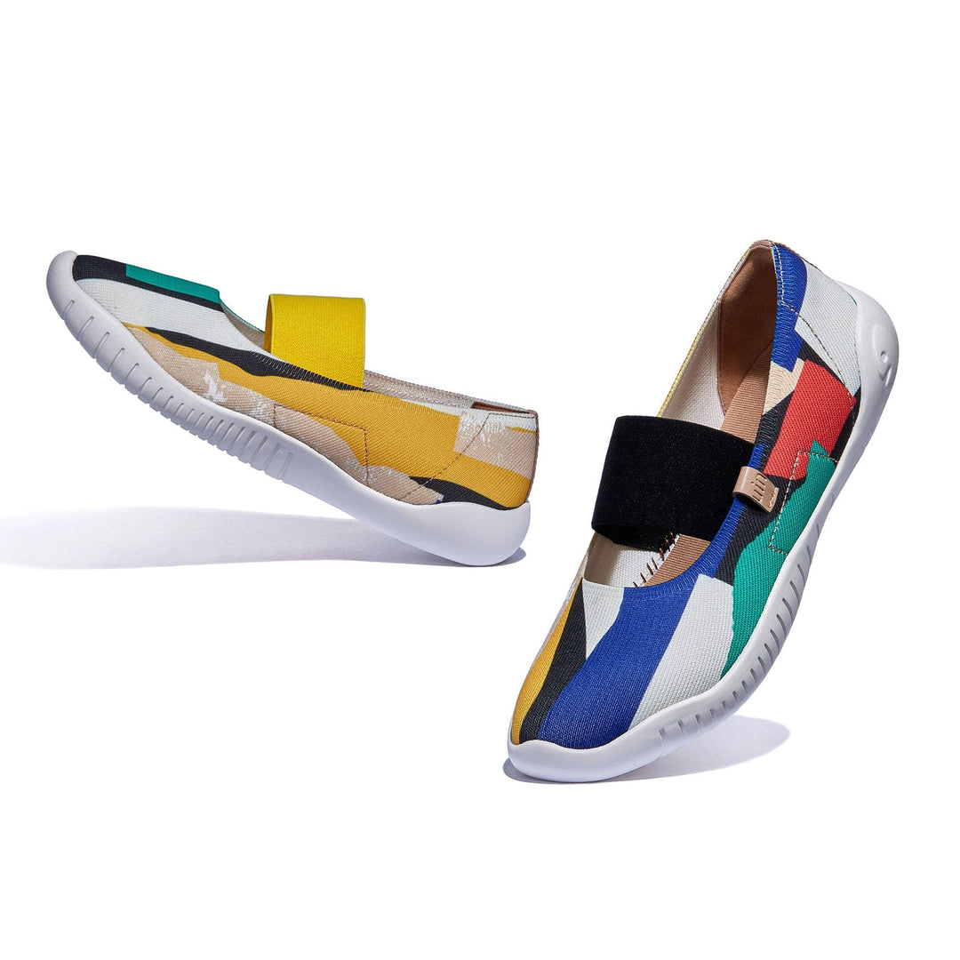 UIN Footwear Women Color Blocks Puzzle Menorca VI Women Canvas loafers