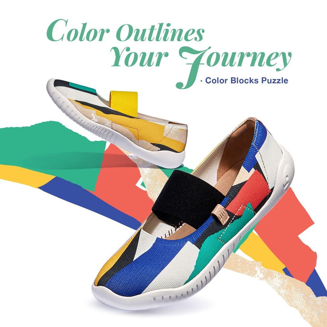 UIN Footwear Women Color Blocks Puzzle Menorca VI Women Canvas loafers