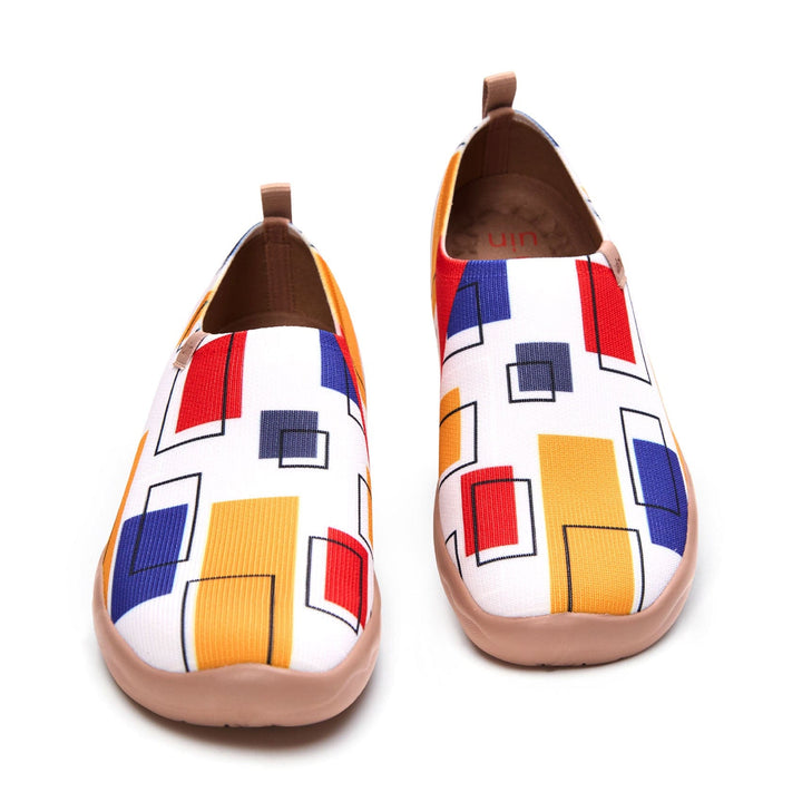 UIN Footwear Women Color Cubes Women Canvas loafers