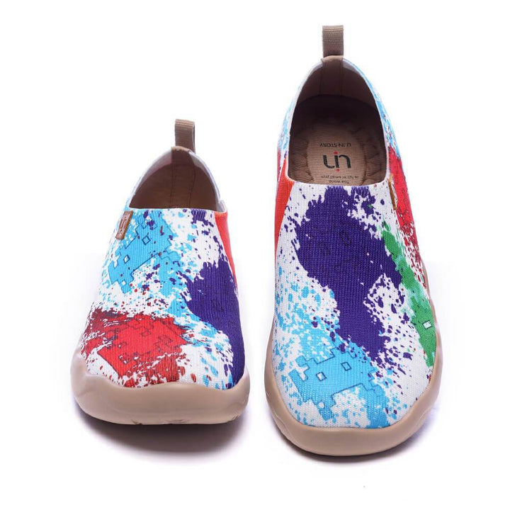 UIN Footwear Women Colorful Universe Canvas loafers