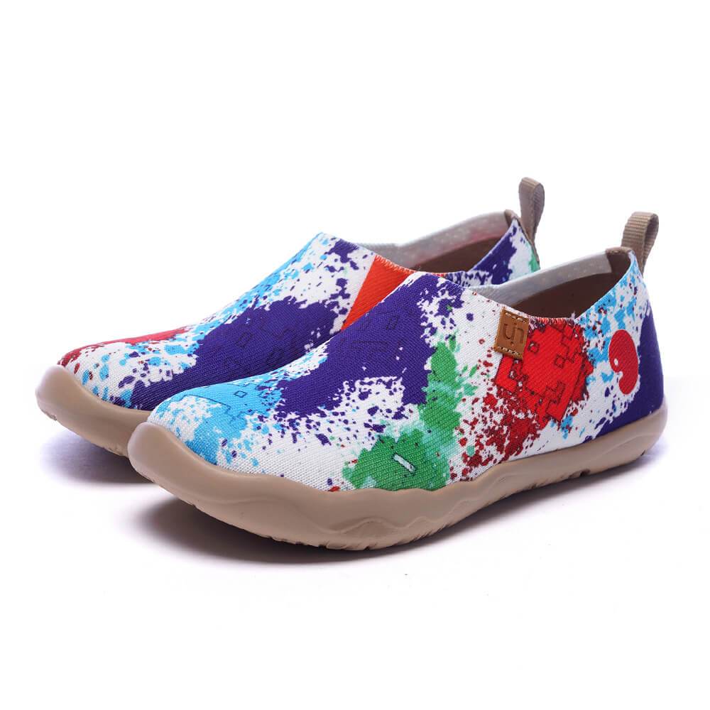 UIN Footwear Women Colorful Universe Canvas loafers