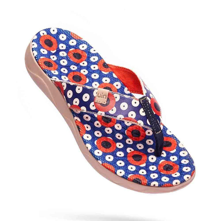 UIN Footwear Women Dots Women Majorca Flip Flops Canvas loafers