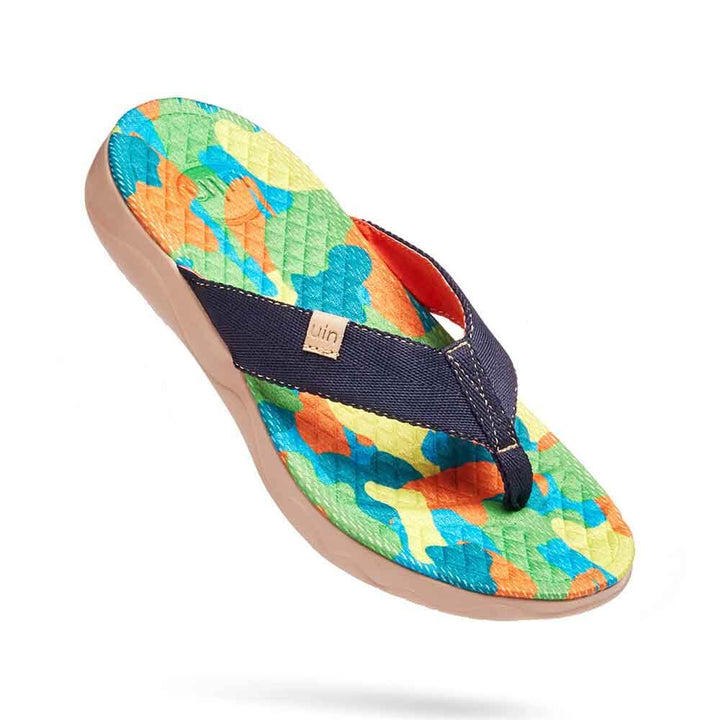 UIN Footwear Women Greenery Women Majorca Flip Flops Canvas loafers