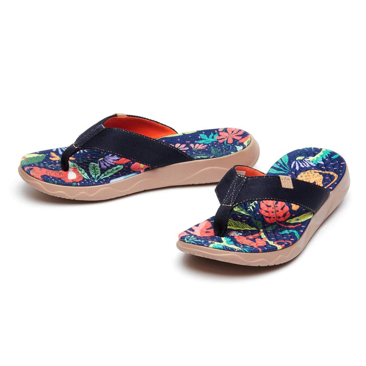 UIN Footwear Women Jungle Party Women Majorca Flip Flops Canvas loafers