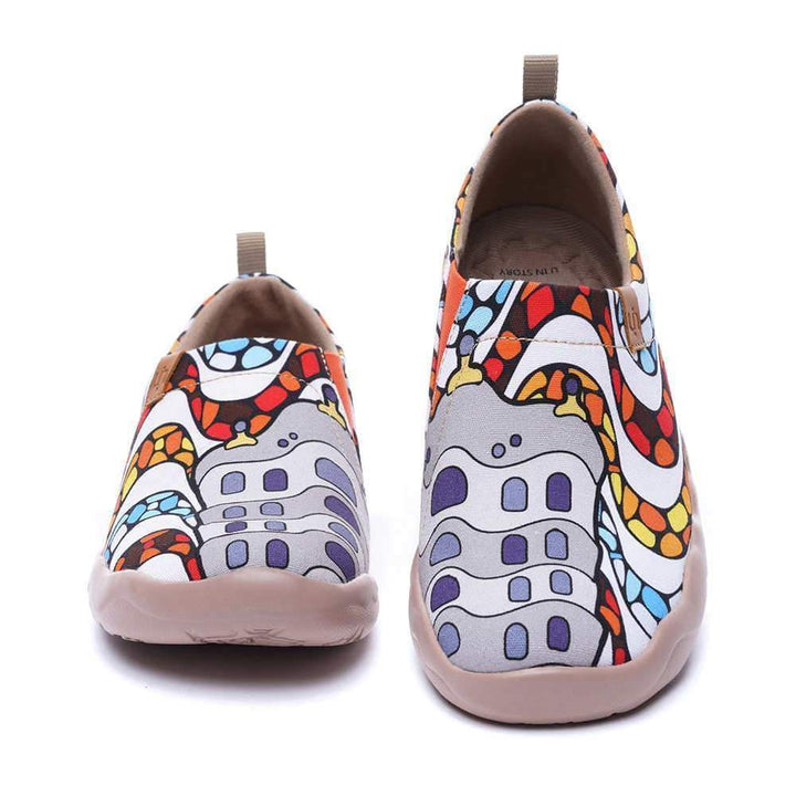 <transcy>LA PEDRERA Dames Canvas Art Painted Shoes</transcy>