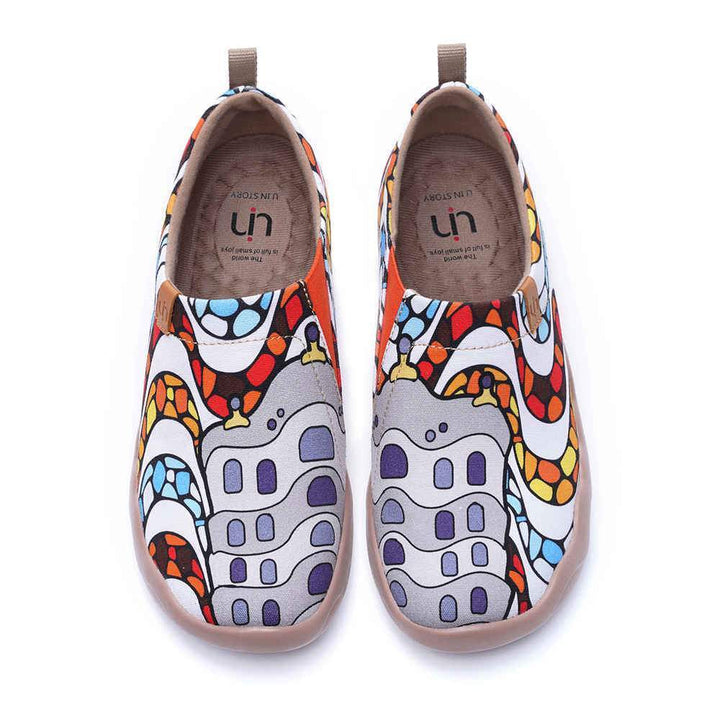 <transcy>LA PEDRERA Dames Canvas Art Painted Shoes</transcy>