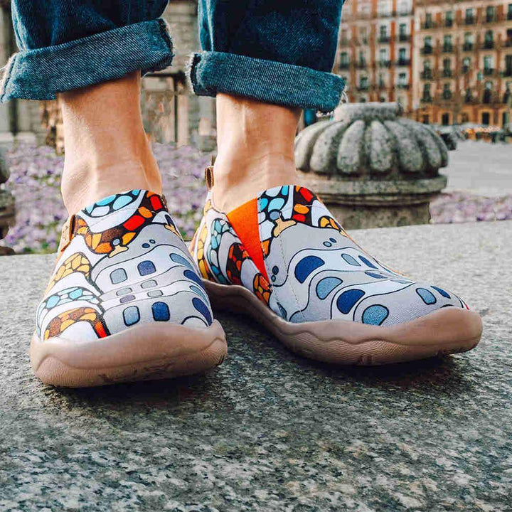 <transcy>LA PEDRERA Dames Canvas Art Painted Shoes</transcy>