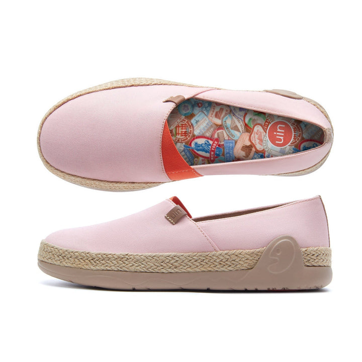 UIN Footwear Women Marbella Crystal Rose Canvas loafers