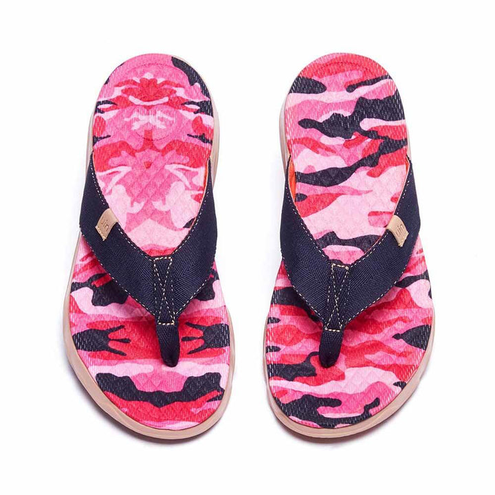 UIN Footwear Women Pink Cherry Women Majorca Flip Flops Canvas loafers