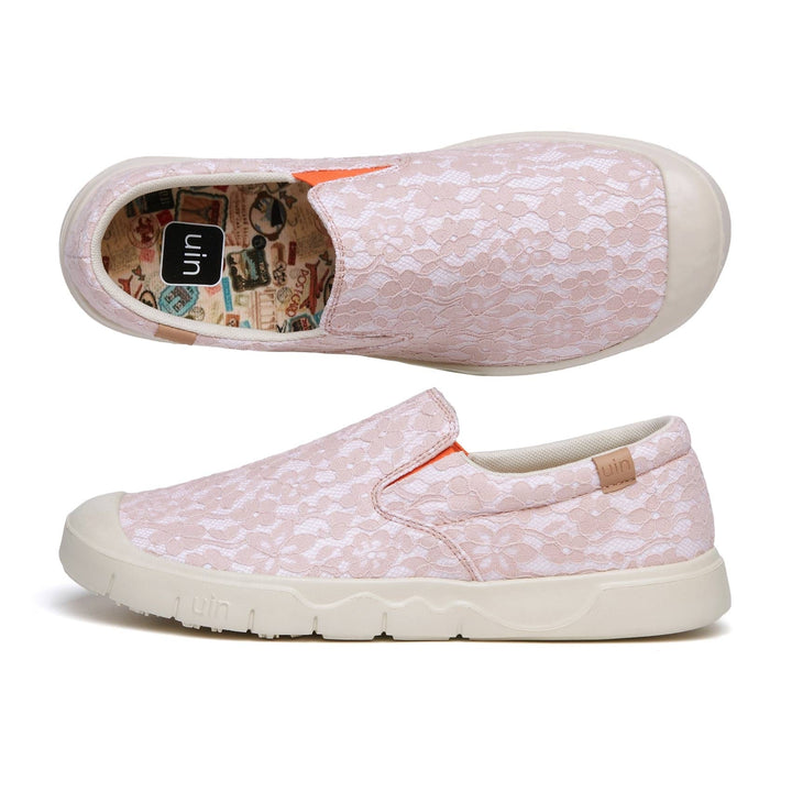 UIN Footwear Women Pink Lace Cardiz I Women Canvas loafers