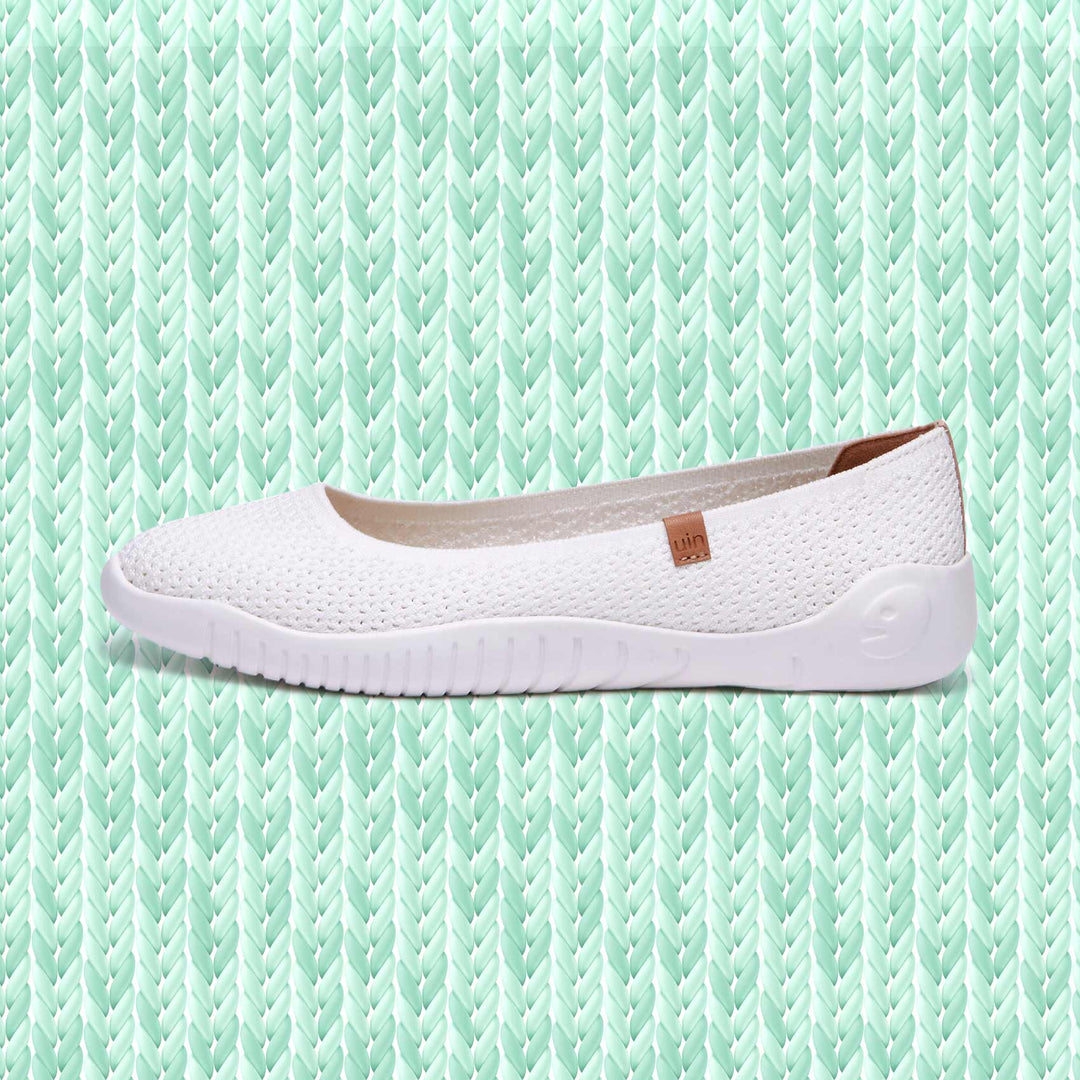 UIN Footwear Women Pure White Knitted Minorca III Women Canvas loafers