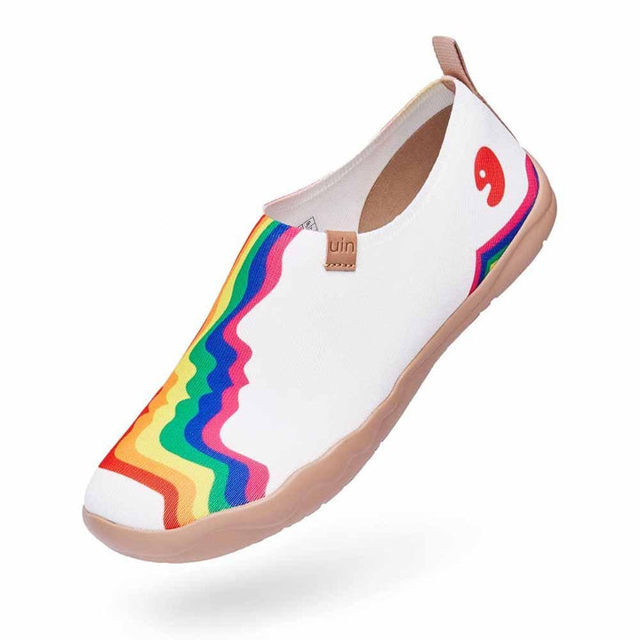 UIN Footwear Women Rainbow Love White Women Canvas loafers