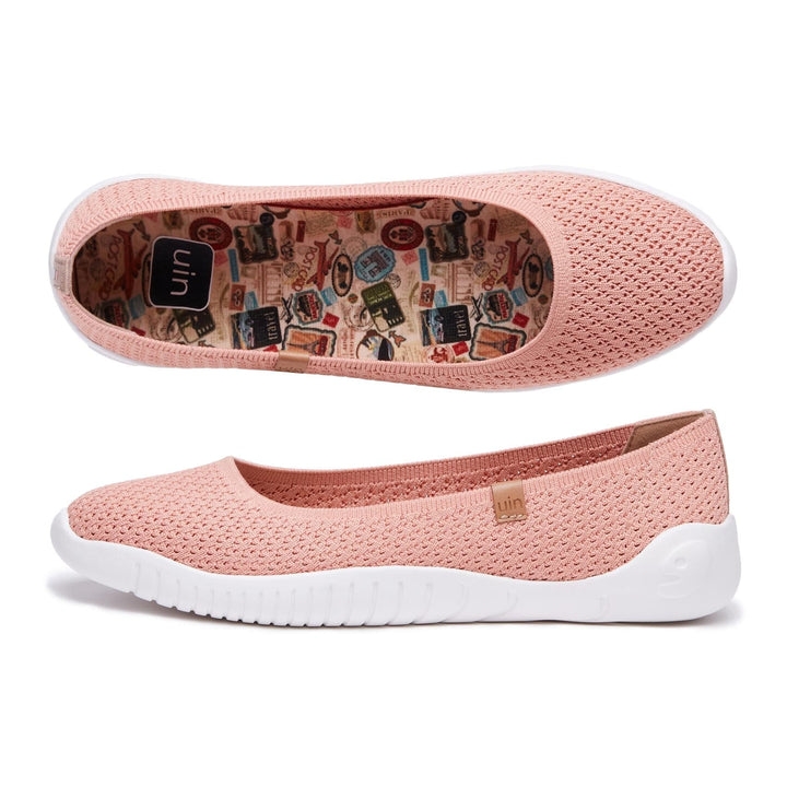 UIN Footwear Women Rosy Pink Knitted Minorca III Women Canvas loafers