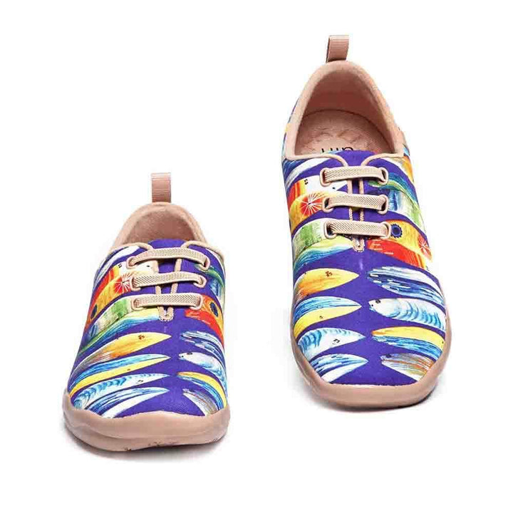 UIN Footwear Women Shark or Surfboard Canvas loafers