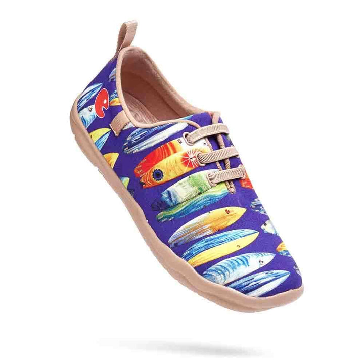 UIN Footwear Women Shark or Surfboard Canvas loafers