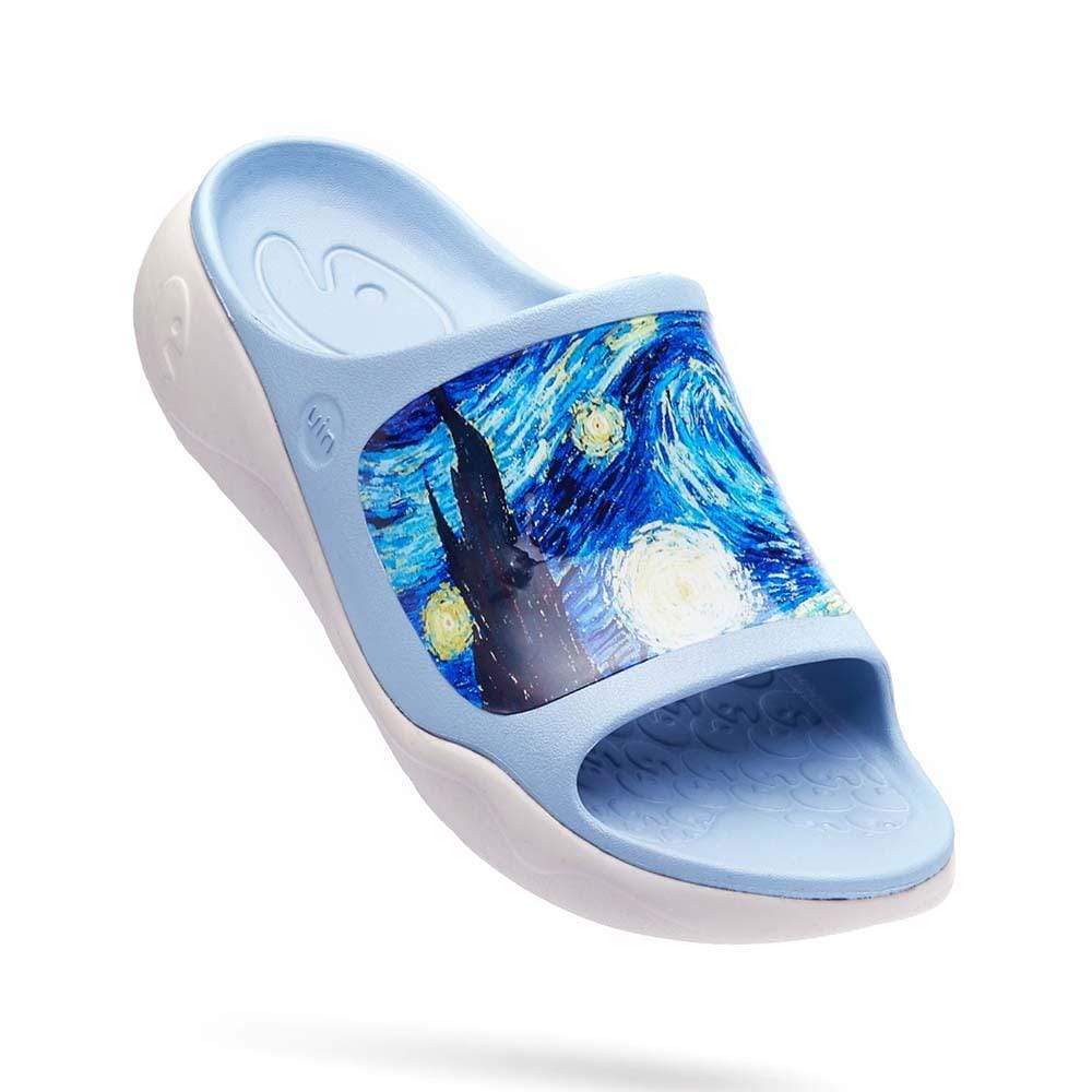 UIN Footwear Women Starry Night Ibiza Slides Canvas loafers