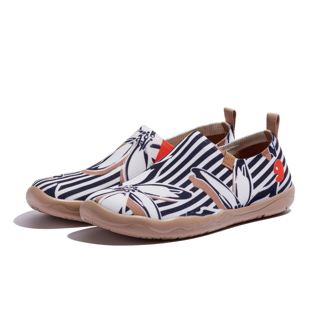 UIN Footwear Women Striped Flowers Toledo I Women Canvas loafers